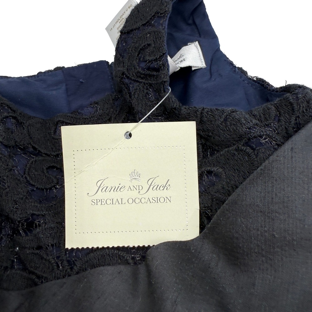 Janie and Jack Special Occasion Dress NWT Size 3-6 Mos Black/Navy